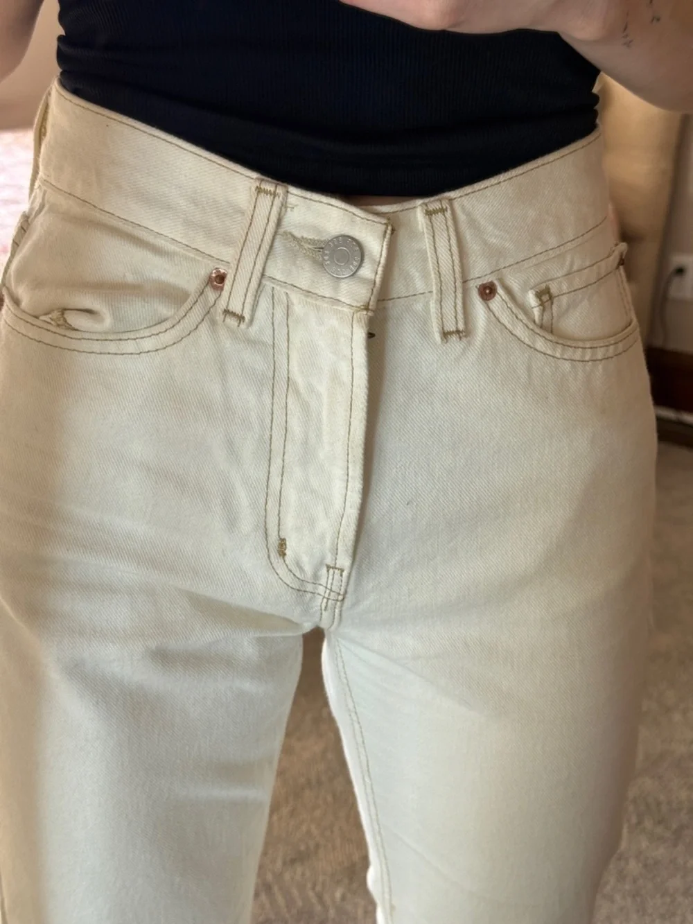 BDG Cream Flare Jeans - Picture 4 of 7